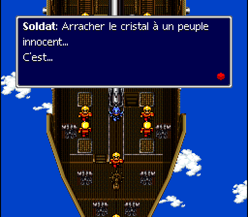Final Fantasy IV dialogue in French with a variable-width font